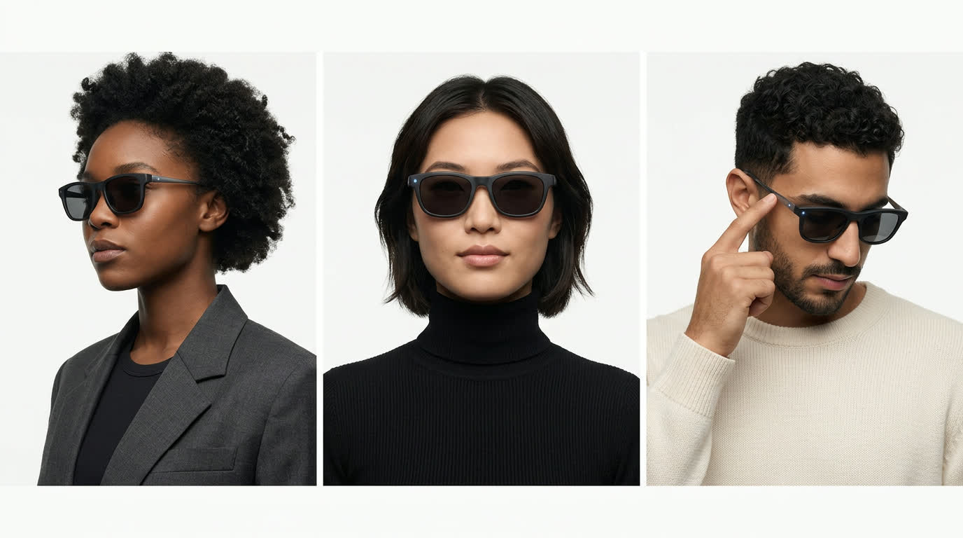 Three founders wearing Zyphor smart sunglasses