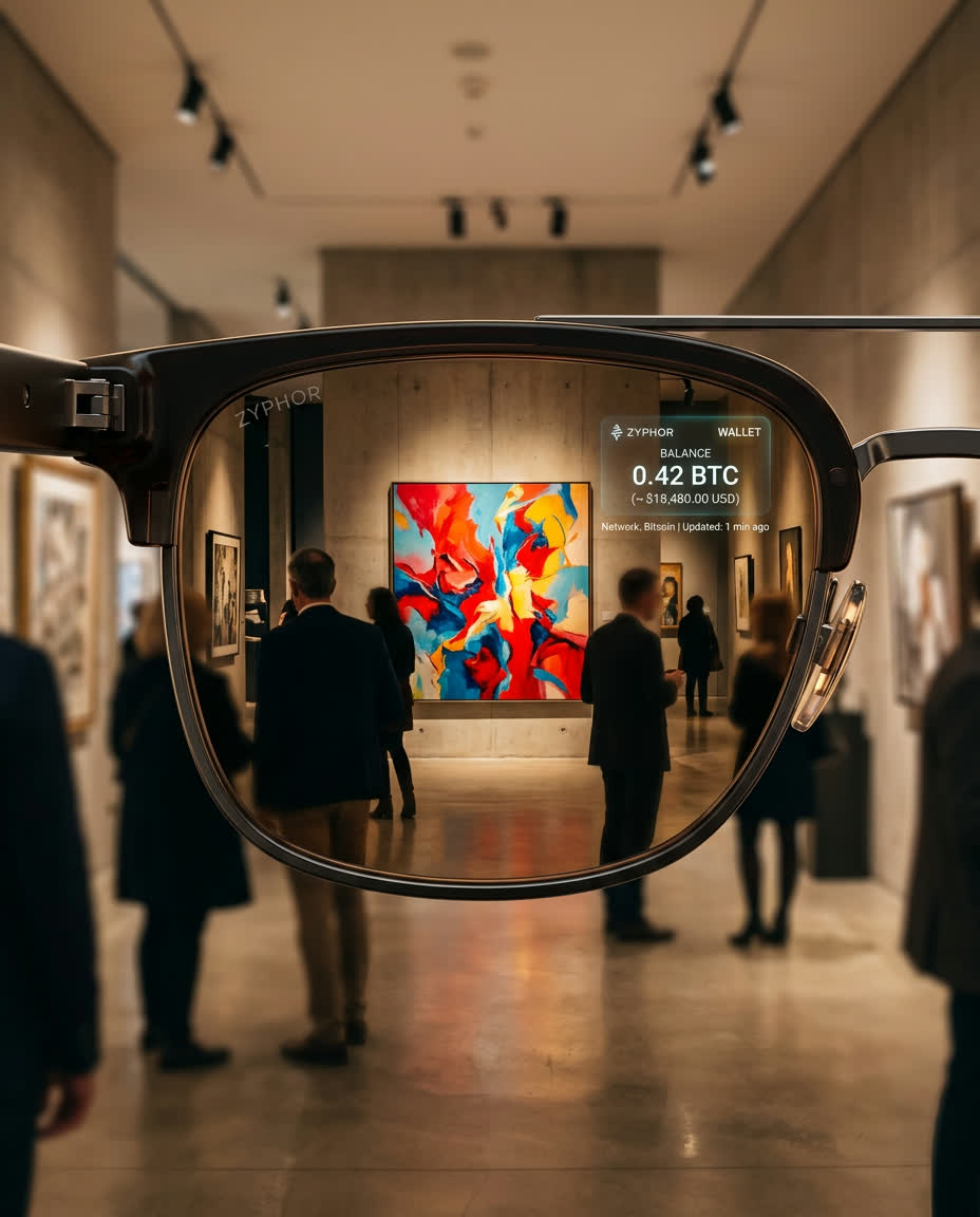 POV through Zyphor lenses at an art gallery